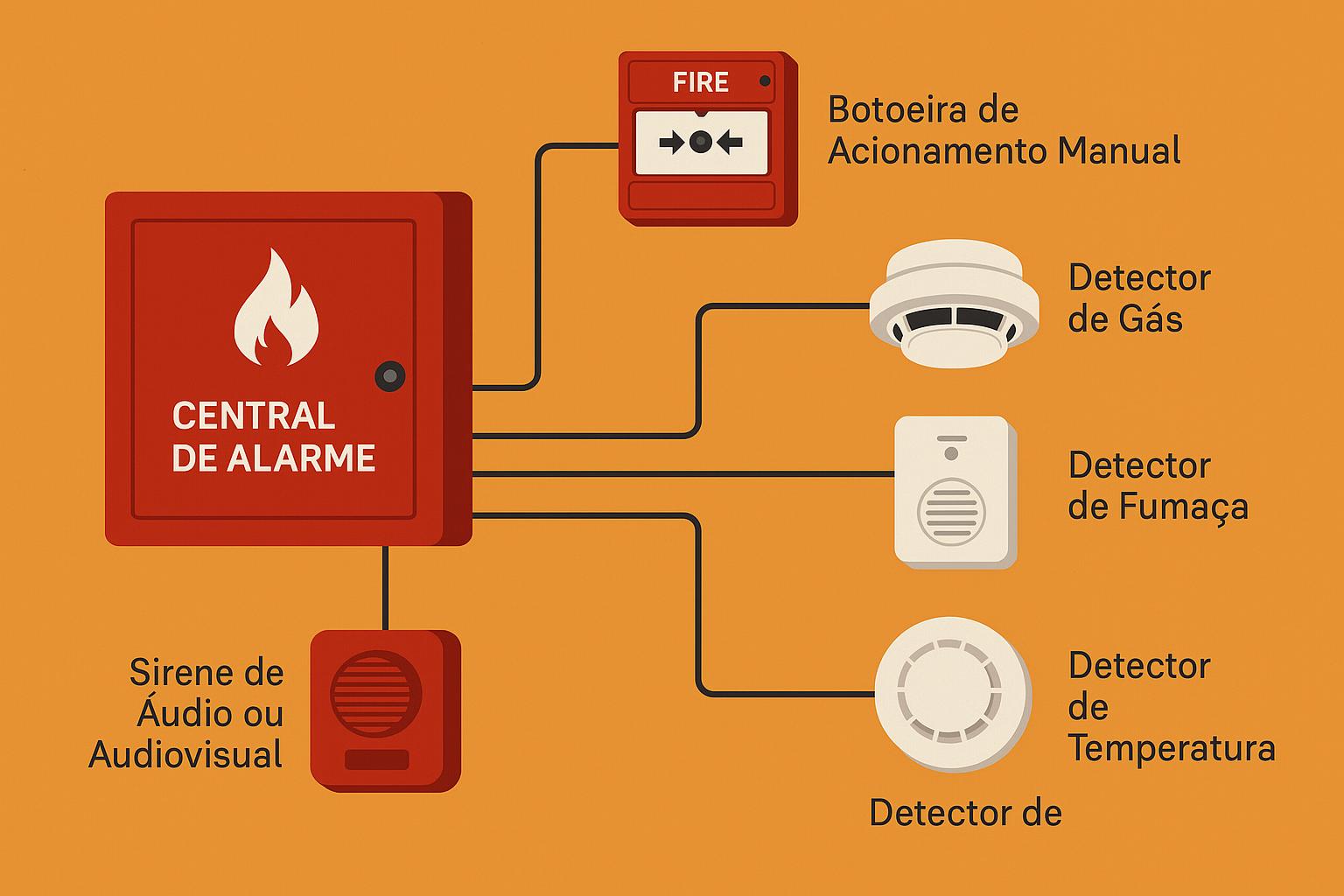 Central de Sistema de Detecção e Alarme de Incêndio